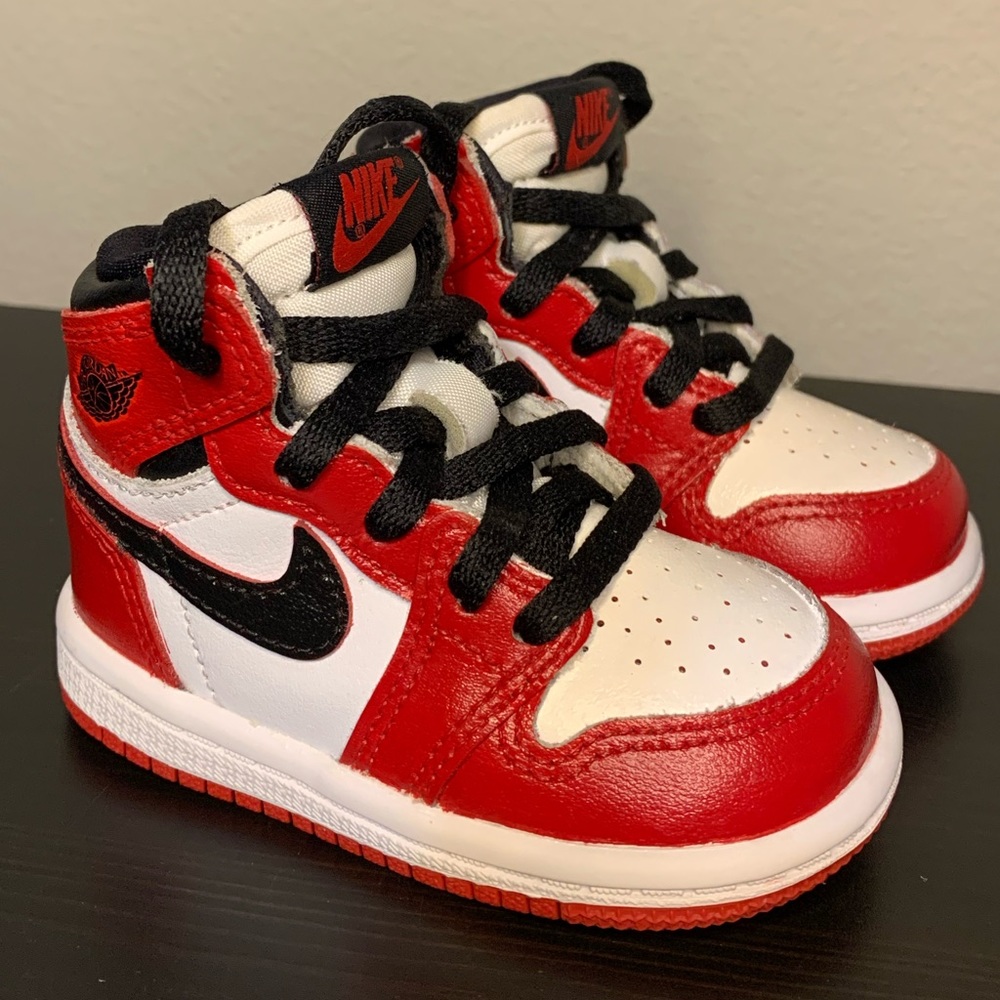 Nike Jordan 1 Retro High TD Chicago Custom Painted (Heritage) AQ2665-161 Size 4C